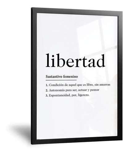 Cuadro Minimalista - Palabra Libertad Sustantivo - 30x42 Cm