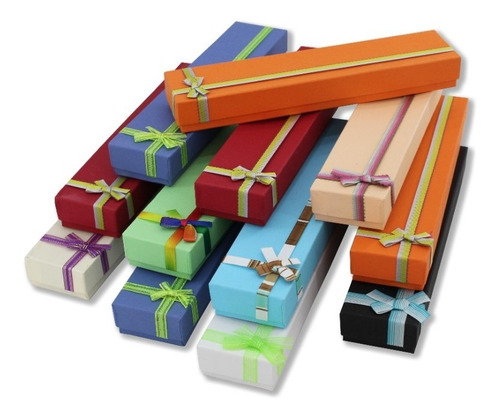 Cajas Cartón Colores Surtidos Para Joyería/regalo C/listón 