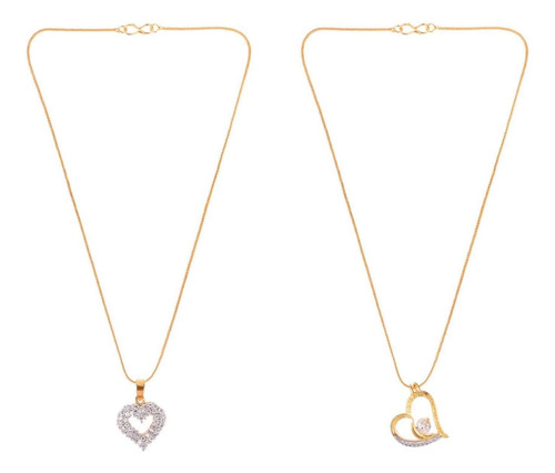 Efulgenz Combo De Circonita Cúbica Corazón Amor Mangalsutra 