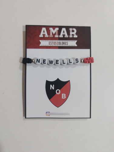 Pulsera Equipos De Futbol Clubes Artesanales Newells 0 Mm