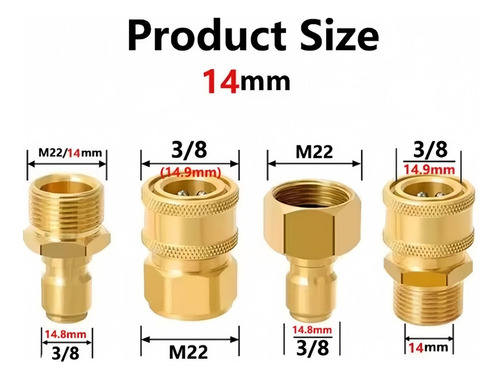 Kit De Conectores De Conexión Rápida De 4 Piezas Y 14 Mm