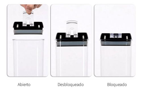 De 7 Contenedores Herméticos Plástico Negro Simplit