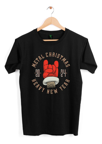 Polera Navidad Metaleros Viejo Pascuero Metal Navideña Rock