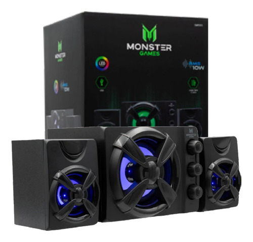 Subwoofer Pc Monster Games Blowout 2.1  Color Negro