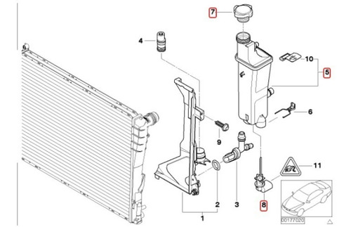 Imagen 4 de 5 de Kit Deposito Recuperador Agua Tapon E46 Bmw 320i 330i X5 X3