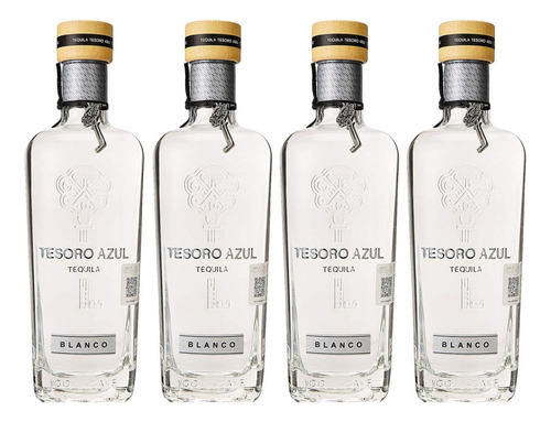 Pack De 4 Tequila Tesoro Azul Blanco 750 Ml