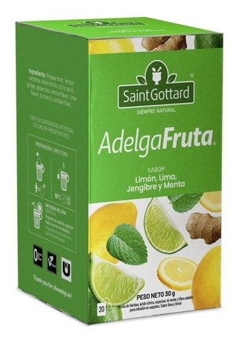 Adelgafruta Te X20 Saquitos Saint Gottard Perder Peso Inhibe