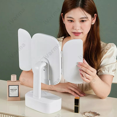 Espejo De Maquillaje Con Luz Led Tactil Niveles Ajustable