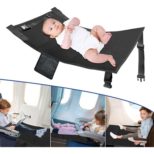 Reposapiés De Avión Para Niños, Cama De Negro 79cmx44cm