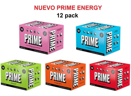 Prime Energy Drink Bebida Energetica Logan Paul Ksi 12 Pack Color Azul/blue Raspberry