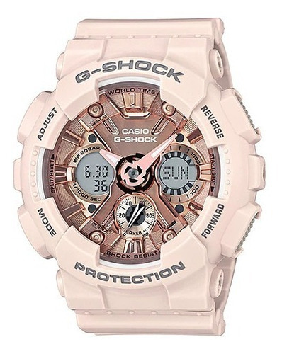 Reloj Casio G-shock Protection Original Mujer Gma-s120mf-4a Color de la correa Rosa pálido Color del fondo Oro rosa
