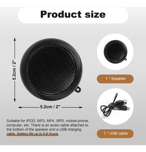 Altavoz De Viaje Recargable Portátil Queenly- Speaker Con