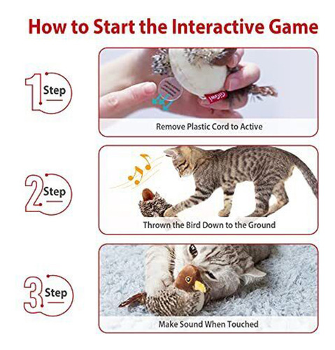 Qj 2 Juguetes For Gatos Cogidos Pájaros Gato Interactivo
