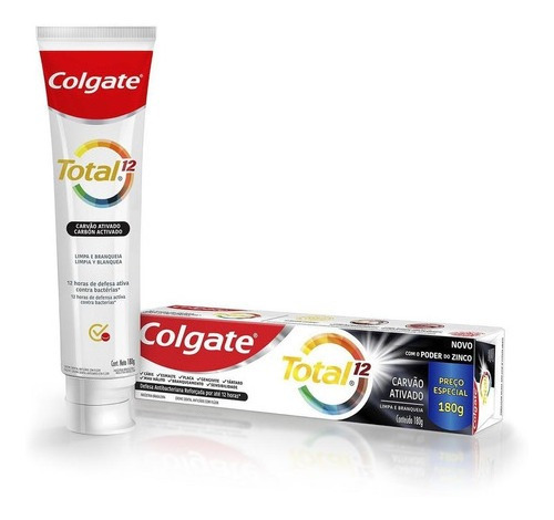 Creme Dental Total 12 Carvão Ativado 180g Colgate