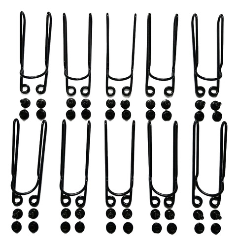 Kit 10 Presilhas Clip Para Coldres Ou Bainhas Com Rebite.