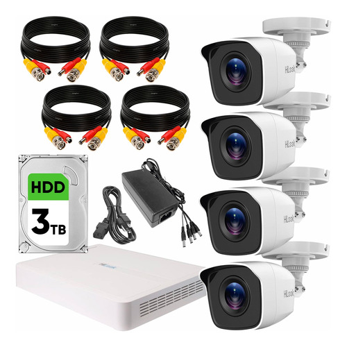 Hilook Kit Video Vigilancia 4 Cámaras 720p Metálicas Hdd 3tb