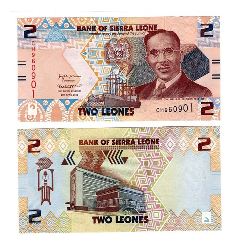 Sierra Leona - Billete 2 Leones 2022 - Unc
