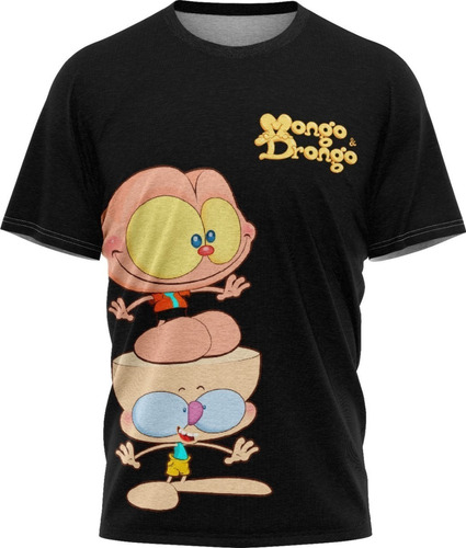 Mongo E Drongo Preto - Camiseta Infantil - Dryfit Tecido