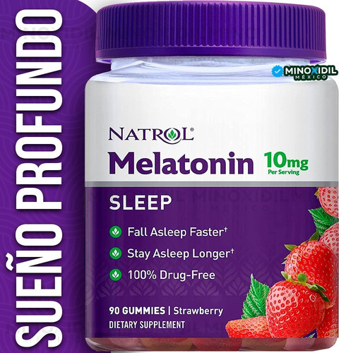 Imagen 3 de 6 de Melatonina Natrol 10 Mg | Descanso & Relajación | 90 Gomitas Sabor Fresa