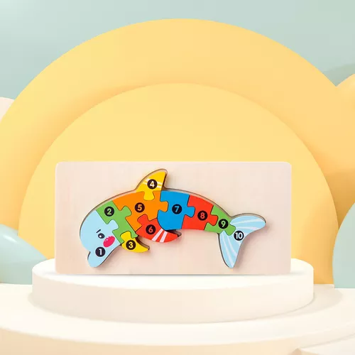 Compre 11CM Madeira colorida 3D Puzzles Cartoon Animals Crianças