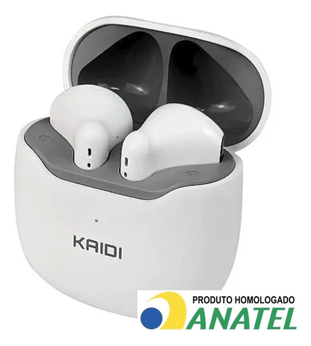 Fone De Ouvido Sem Fio Bluetooth 5.1 Kaidi Kd772 Cor Branco Branco