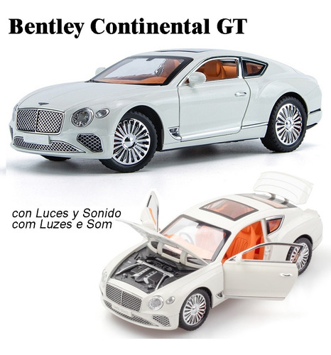 Bentley Continental Gt Miniatura Metal Car Con Luz Y Son [u]