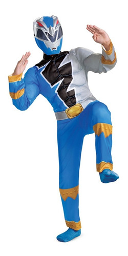 Disfraz Power Ranger Dino Fury 4-6 Azul Original Entrega Inm