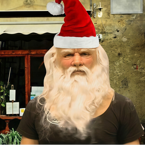 Máscara De Fiesta Con Barba Blanca, Máscara De Anciano
