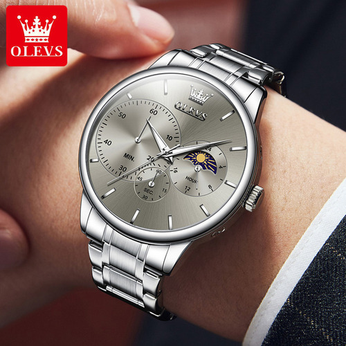 Reloj De Cuarzo Luminoso De Lujo Olevs Moon Phase