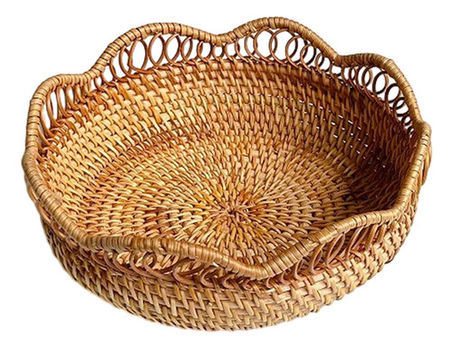 Cesta Tejida Para Servir, Bandeja Central De Mimbre