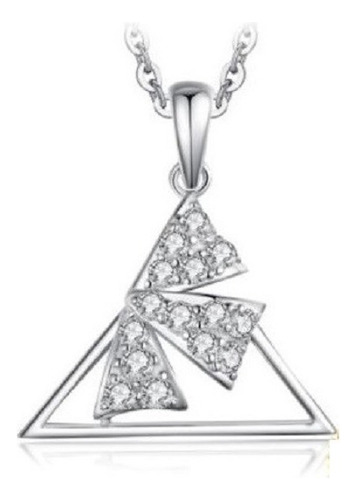 Collar Joya De Plata Esterlina 925 Triangular Y Circones