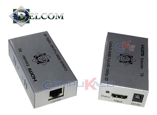 Kit Extender Hdmi Gt Por 1 Utp Cat 6 Hasta 60 Metros Extenso