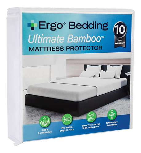 Ergo Bedding Ultimate Bamboo Mattress Protector-queen Size, 