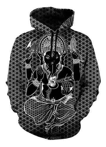 Sagrada Ganesha 3d Impreso Unisex Divertido Sudadera Con Cap