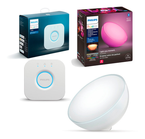 Pack Philips Hue Lampara Portatil Led Hue Go + Bridge Hue