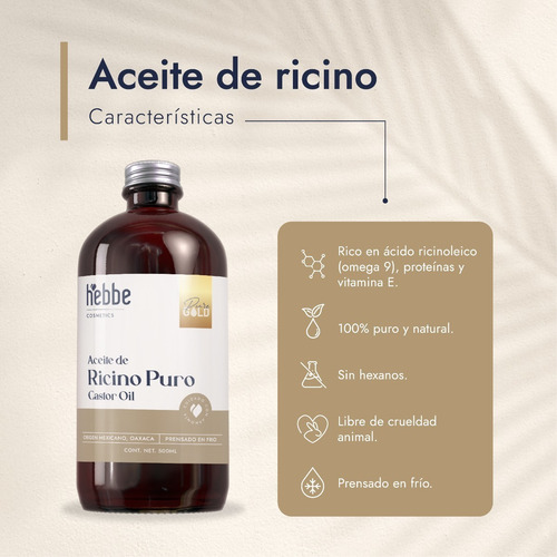 Imagen 3 de 10 de Aceite De Ricino Puro Y Orgánico (prensado En Frío) 500 G