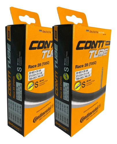 Par Camaras Bicicleta Ruta Continental 700x20/25c V/f 60mm 