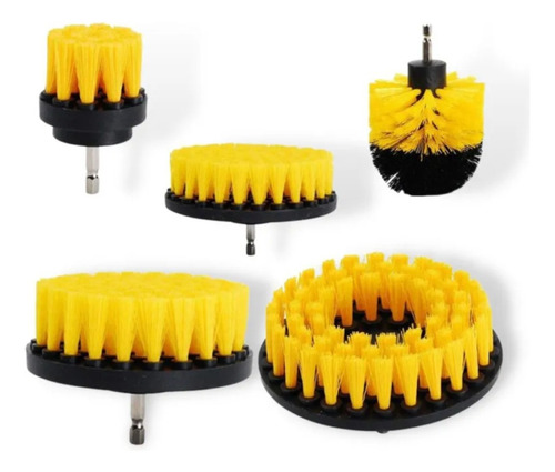 Juego de cepillos rotativos Titanium 6065 de 5 piezas, color amarillo