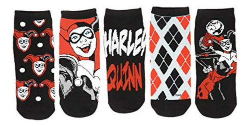 Dc Comics Harley Quinn Faces Logos Juniors / Womens 5 Pack C