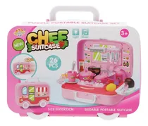 Comprar Caja Valija Cocina Niños Infantil Juguetes 18 Piezas Color Rosa