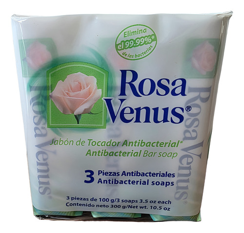 Pack Jabón (barra) Rosa Venus 3x100g Antibacterial