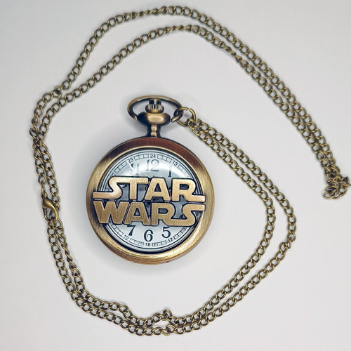 Reloj De Bolsillo Star Wars La Guerra De Las Galaxias Dorado