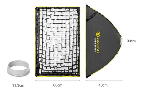 Softbox Bowens Greika 60x90cm Dobrável Com Grid - Gkd3-60x90