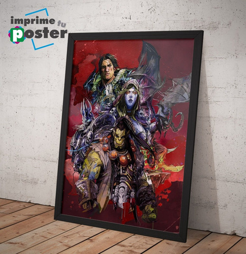 Cuadros World Of Warcraft 34x46cm Artisticos Con Marco Negro