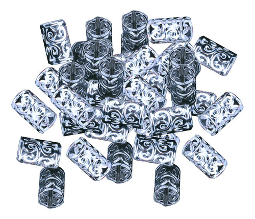 100 Anillos Para El Cabello Con Trenzas, Cuentas De De Plata