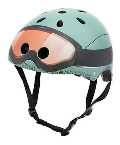 Casco Infantil Ice Creams Luz Led Azul Ciclismo Hornit Niños Color Military Talla M