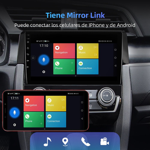 Auto Estéreo For Honda Civic 2016-2021 Cámara Gps Fm Wifi