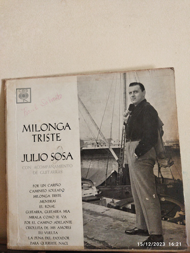 Julio Sosa Disco De Vinilo Lp Tango 