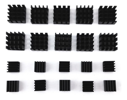 Honbay 20pcs Negro Disipador Calor Aluminio Cooler Kit