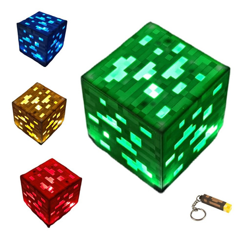 Lámpara De Minero Ucb Multicolor Minecraft Con Llavero